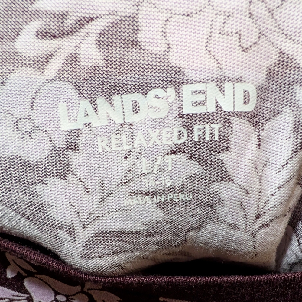 Land's End Relaxed Fit Long Sleeve Floral T-shirt, Size L, EUC! - Picture 5 of 5